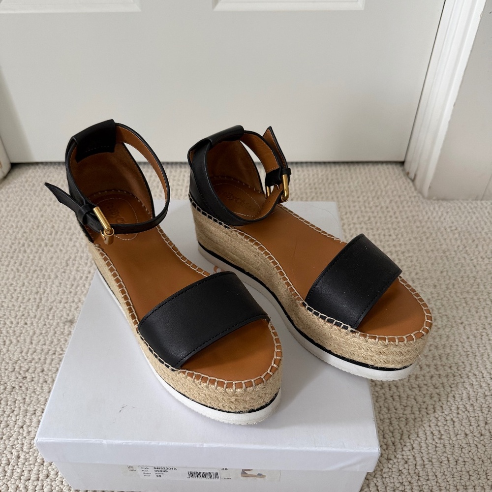 Black/white espadrilles